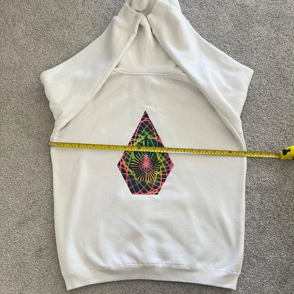 Y2K Volcom Cozy Star Shields White Graphic Hoodie size XL - Picture 8 of 8